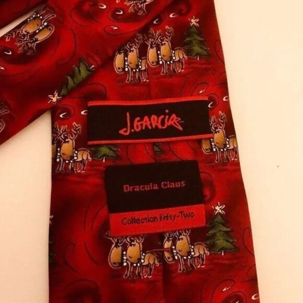 #3019 J Garcia Christmas silk necktie 57 X 4